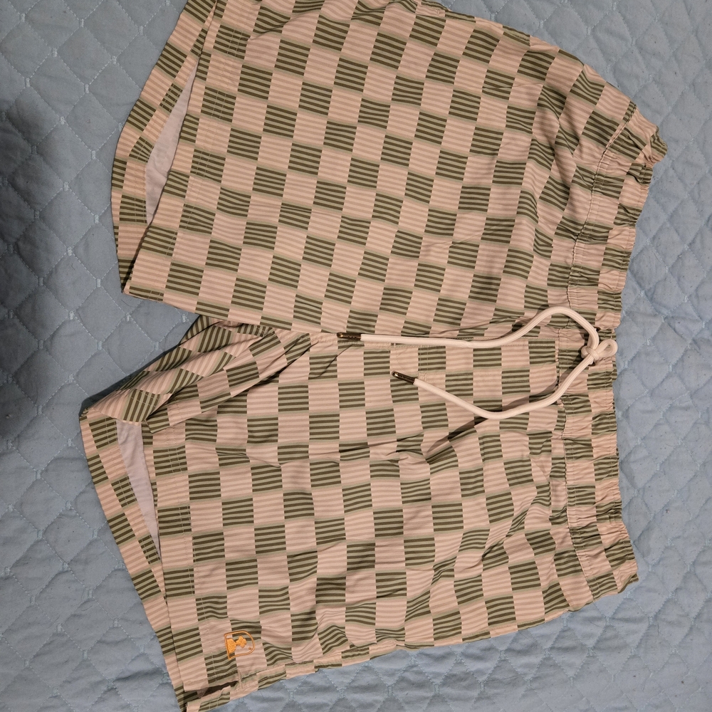 Checkered  Green and White Shorts DANDY DEL MAR XXL